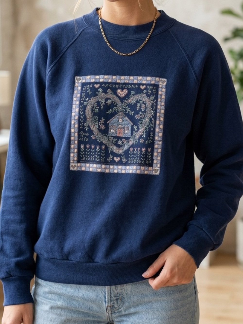 90’s COTTAGECORE FRUIT OF THE LOOM SWEATSHIRT